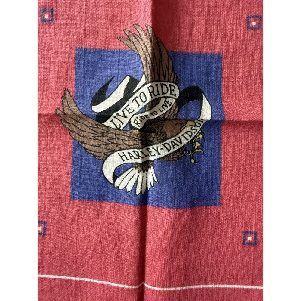 Vtg Harley Davidson Bandana Eagle Headband Handkerchief USA Flag Banner Lot